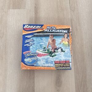Vtg Y2K Banzai No Tip Alligator 50" Pool Float Inflatable Ride-On NOS Sealed